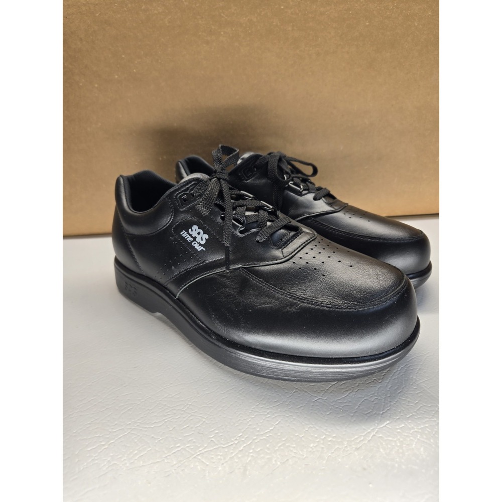SAS Men's Shoes Time Out Black Leather Comfort Tie Sneaker Mens 9 W3 Wide